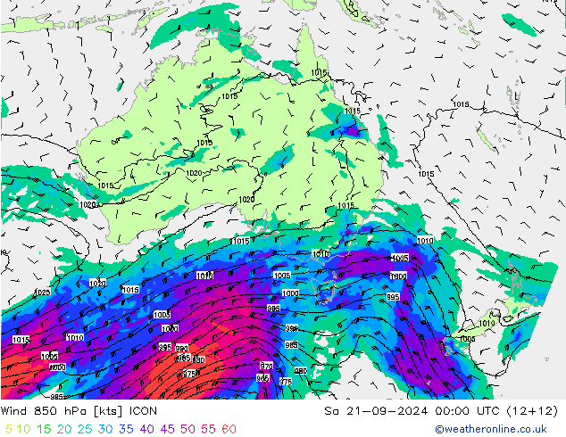  850 hPa ICON  21.09.2024 00 UTC