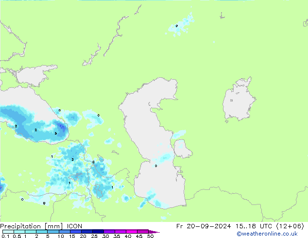 Neerslag ICON vr 20.09.2024 18 UTC