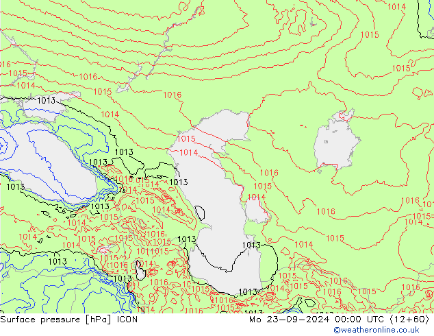 приземное давление ICON пн 23.09.2024 00 UTC