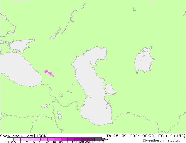 Snow accu. ICON Th 26.09.2024 00 UTC