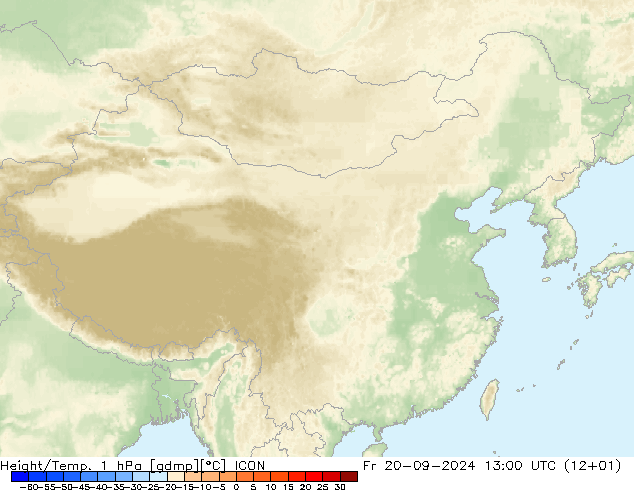 Height/Temp. 1 hPa ICON Fr 20.09.2024 13 UTC