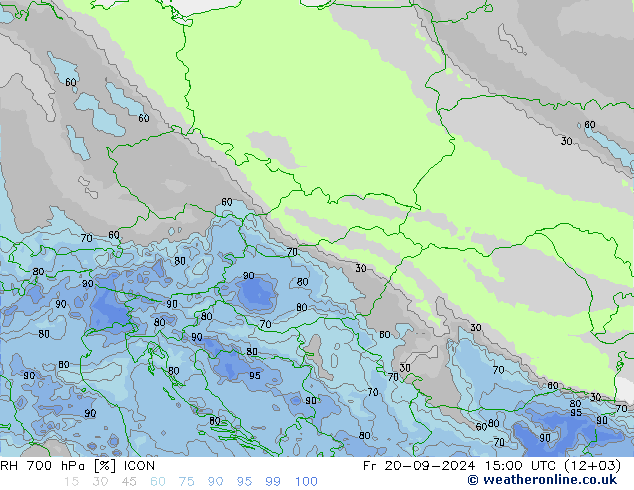 RH 700 hPa ICON  20.09.2024 15 UTC