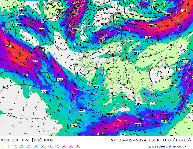  500 hPa ICON  23.09.2024 06 UTC