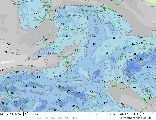 RV 700 hPa ICON za 21.09.2024 00 UTC