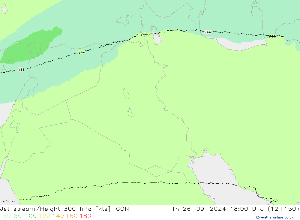 Jet stream/Height 300 hPa ICON Th 26.09.2024 18 UTC