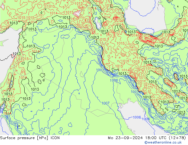 Bodendruck ICON Mo 23.09.2024 18 UTC