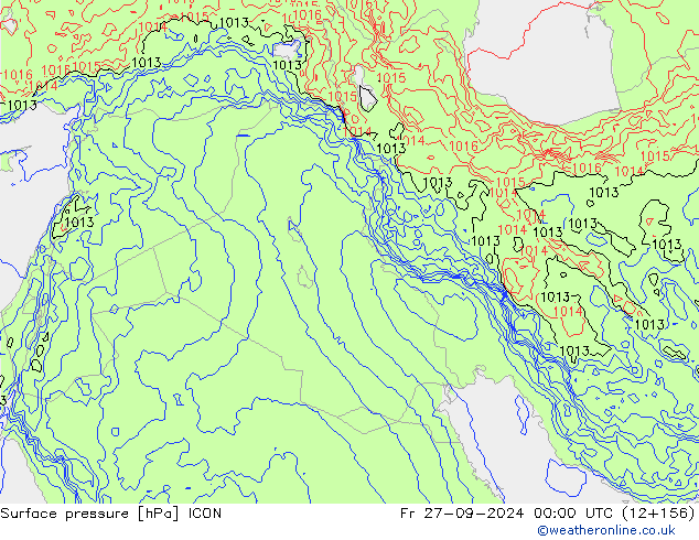 Pressione al suolo ICON ven 27.09.2024 00 UTC