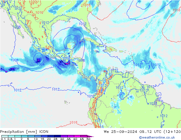 Neerslag ICON wo 25.09.2024 12 UTC