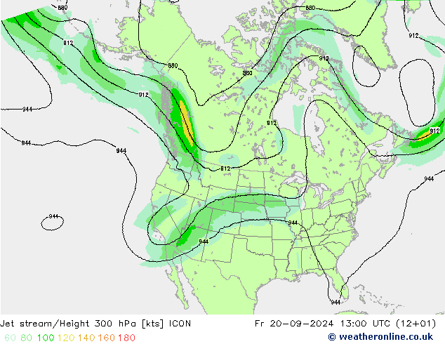 Courant-jet ICON ven 20.09.2024 13 UTC