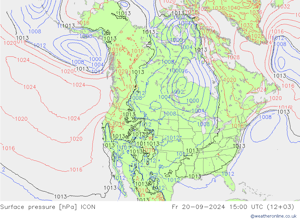 Bodendruck ICON Fr 20.09.2024 15 UTC