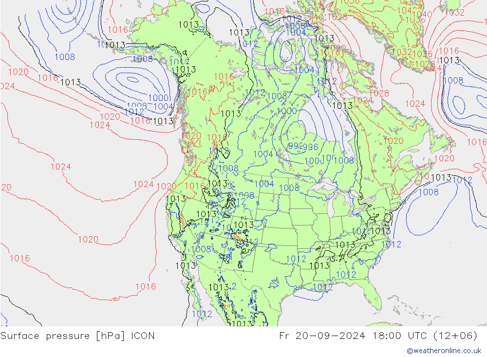 Bodendruck ICON Fr 20.09.2024 18 UTC