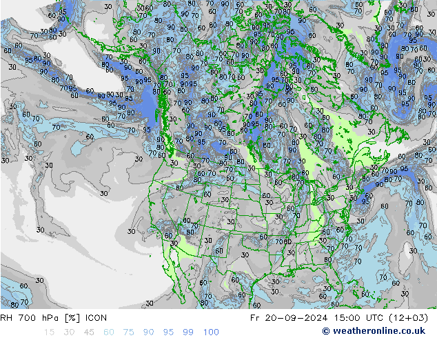 RH 700 hPa ICON Fr 20.09.2024 15 UTC