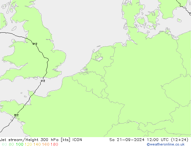 高速氣流 ICON 星期六 21.09.2024 12 UTC