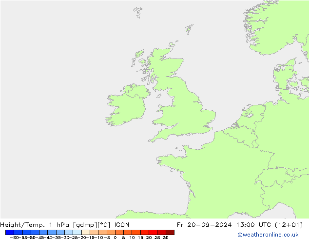 Height/Temp. 1 hPa ICON Fr 20.09.2024 13 UTC