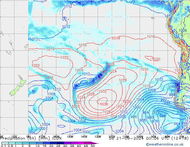 Precipitation (6h) ICON So 21.09.2024 06 UTC