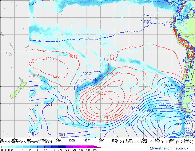 Precipitación ICON sáb 21.09.2024 00 UTC