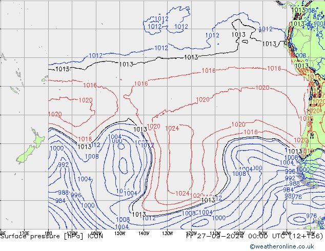 pressão do solo ICON Sex 27.09.2024 00 UTC