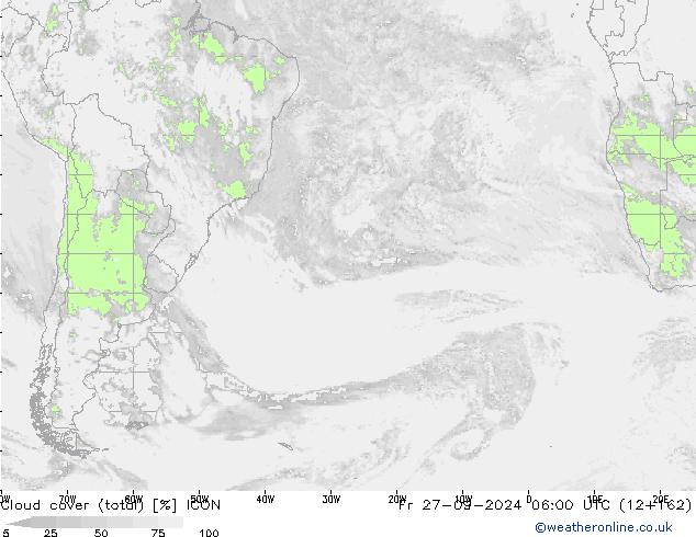 облака (сумма) ICON пт 27.09.2024 06 UTC