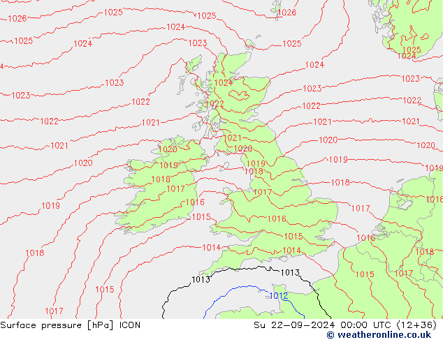 ciśnienie ICON nie. 22.09.2024 00 UTC