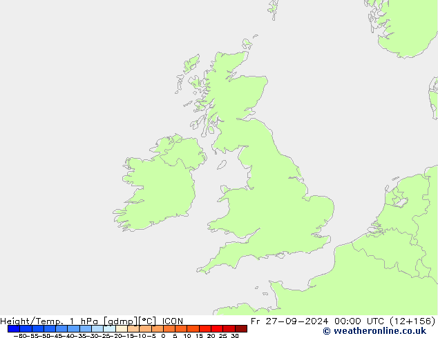 Height/Temp. 1 hPa ICON Fr 27.09.2024 00 UTC