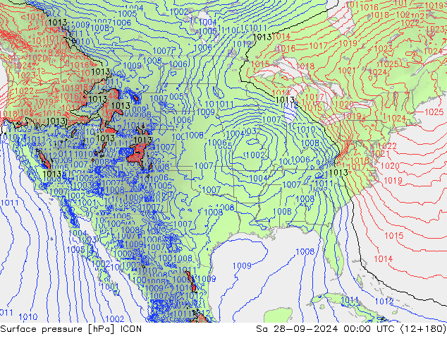 Luchtdruk (Grond) ICON za 28.09.2024 00 UTC