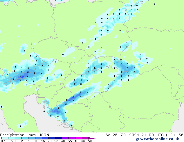 Precipitation ICON Sa 28.09.2024 00 UTC