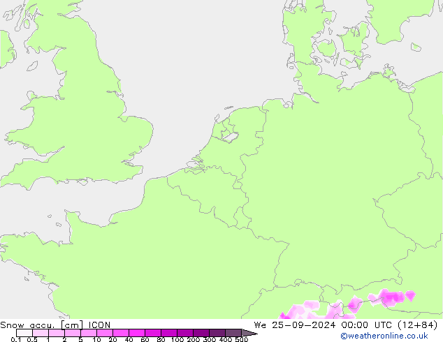 Totale sneeuw ICON wo 25.09.2024 00 UTC