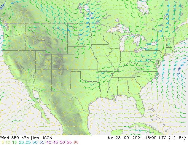 Wind 850 hPa ICON Mo 23.09.2024 18 UTC