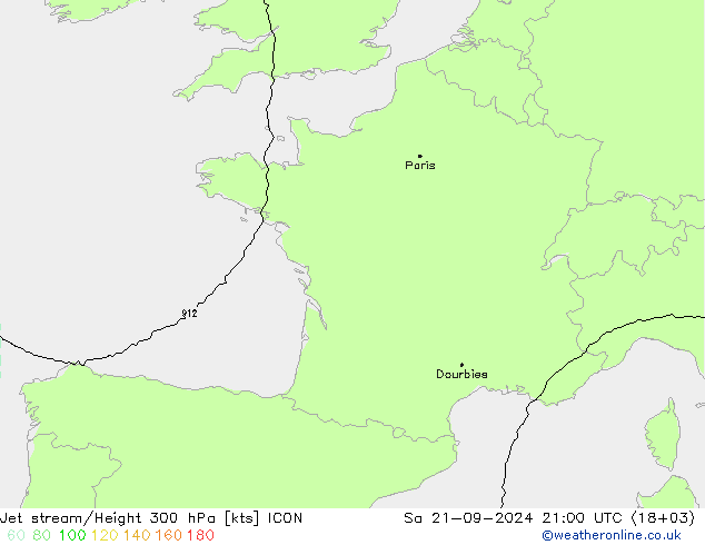 Straalstroom ICON za 21.09.2024 21 UTC