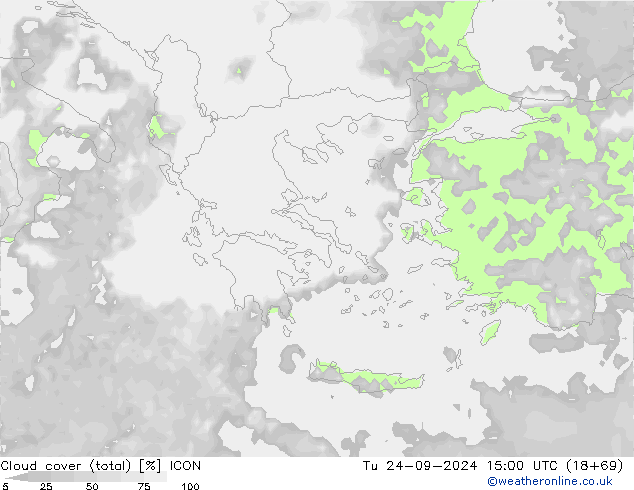 Nubi (totali) ICON mar 24.09.2024 15 UTC