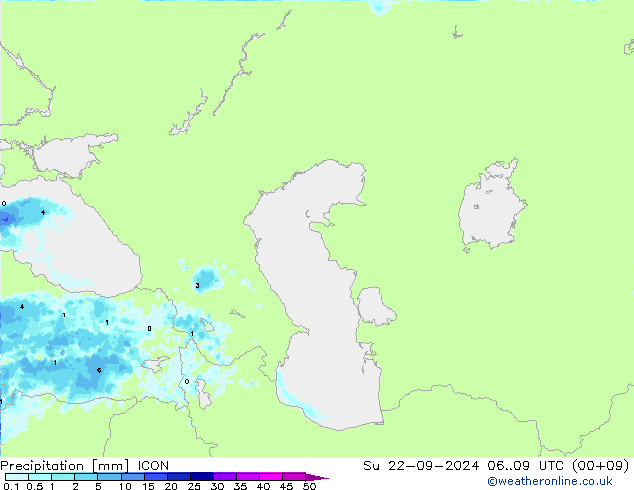 Yağış ICON Paz 22.09.2024 09 UTC