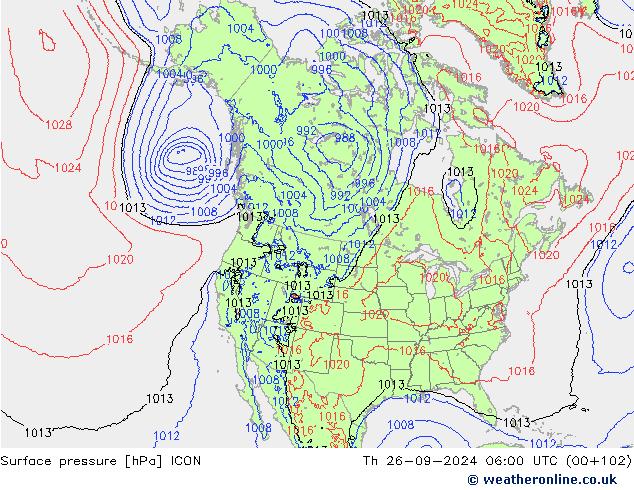 Bodendruck ICON Do 26.09.2024 06 UTC