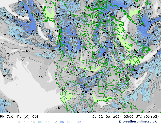 RH 700 hPa ICON dom 22.09.2024 03 UTC