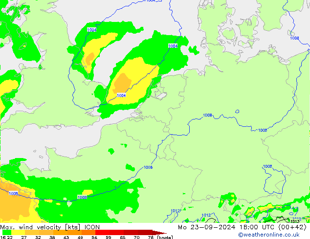 Max. wind velocity ICON Seg 23.09.2024 18 UTC