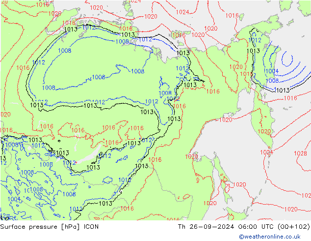 Bodendruck ICON Do 26.09.2024 06 UTC