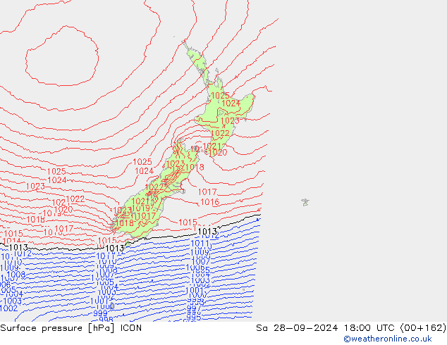 Bodendruck ICON Sa 28.09.2024 18 UTC