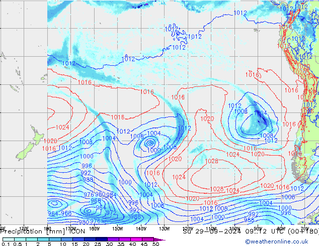 Niederschlag ICON So 29.09.2024 12 UTC