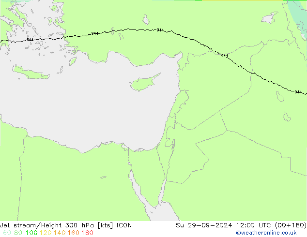 Corrente a getto ICON dom 29.09.2024 12 UTC