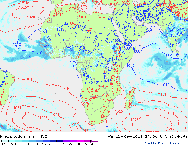 precipitação ICON Qua 25.09.2024 00 UTC