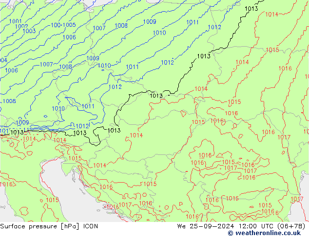 Bodendruck ICON Mi 25.09.2024 12 UTC