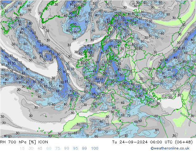 RV 700 hPa ICON di 24.09.2024 06 UTC