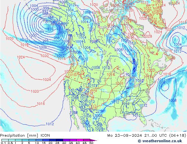 Niederschlag ICON Mo 23.09.2024 00 UTC