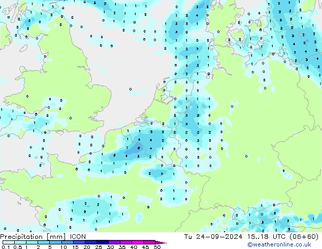 precipitação ICON Ter 24.09.2024 18 UTC