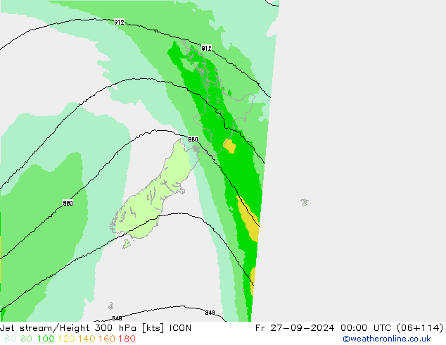 Jet stream ICON Sex 27.09.2024 00 UTC