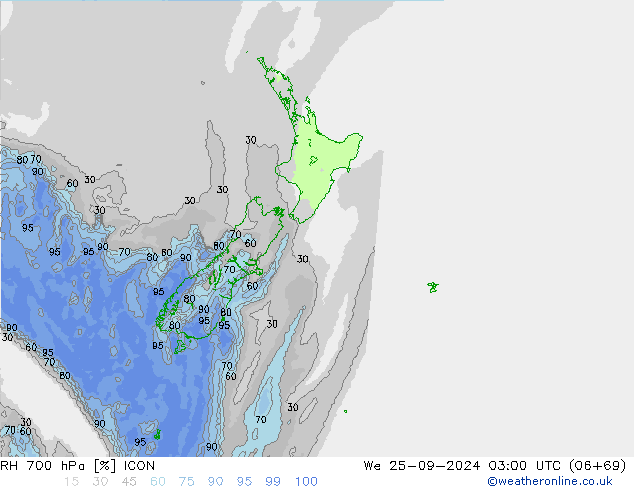 RV 700 hPa ICON wo 25.09.2024 03 UTC