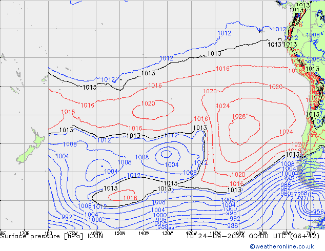 Pressione al suolo ICON mar 24.09.2024 00 UTC