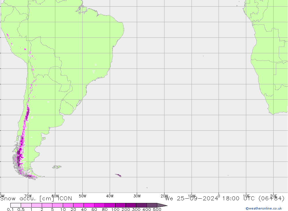 Snow accu. ICON St 25.09.2024 18 UTC