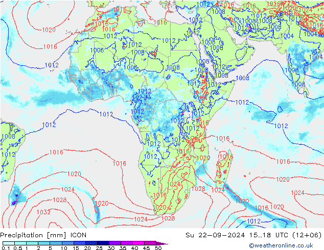 Niederschlag ICON So 22.09.2024 18 UTC