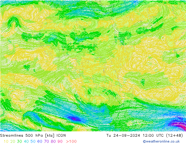  500 hPa ICON  24.09.2024 12 UTC