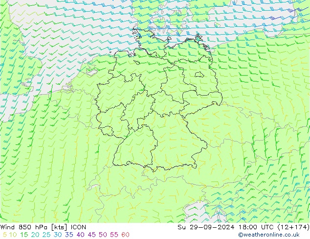  850 hPa ICON  29.09.2024 18 UTC